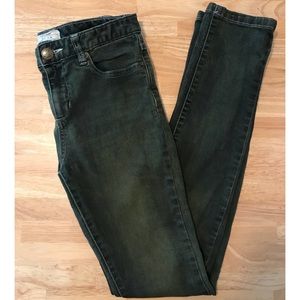 Free People Washed Olive Skinny Jeans (Size 26)